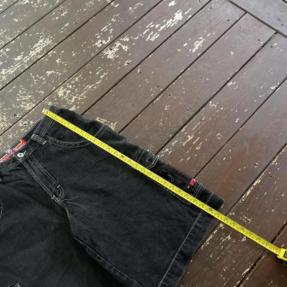 (32) Vintage 90s Y2K JNCO Jeans Jean Shorts Jorts Baggy Cargo Rave Skate 2000s - Picture 7 of 8